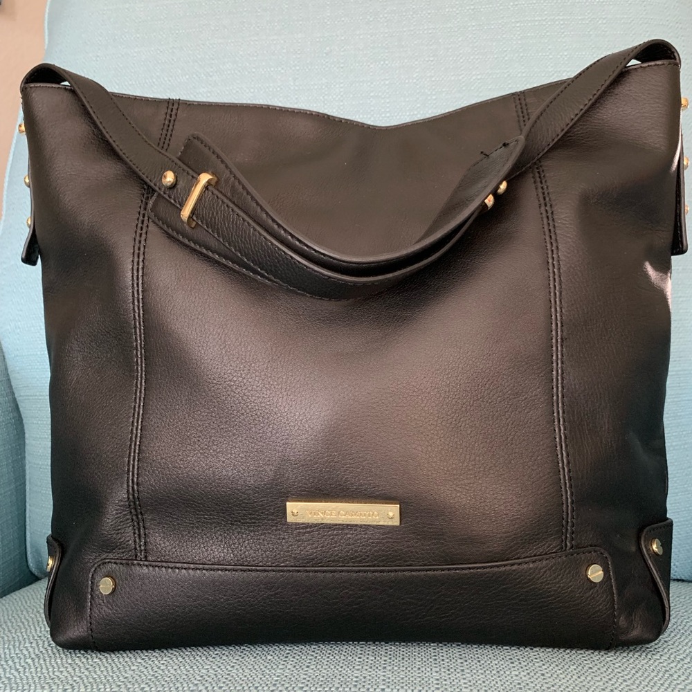 Like New Vince Camuto Leather Bucket Bag